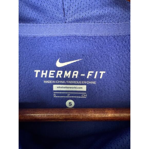 Nike Women’s S Therma-Fit Hoodie Blue Polka Dot Pullover Just Do It Activewear - Picture 2 of 9